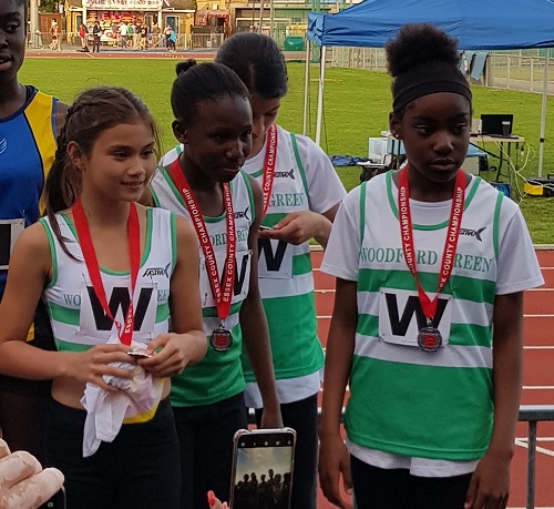 U13 girls 4x100m Essex Silver