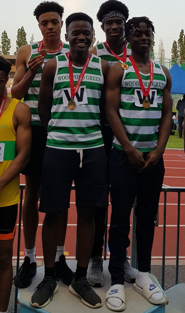U17 men 4x100m Essex Gold