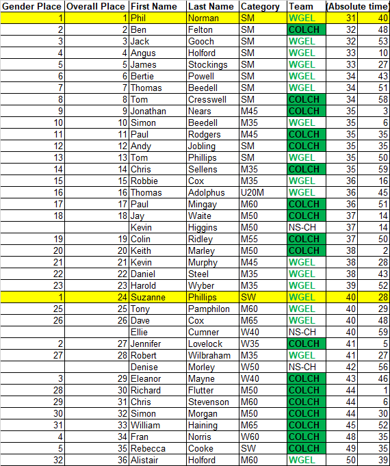WGELvCHAC individual results